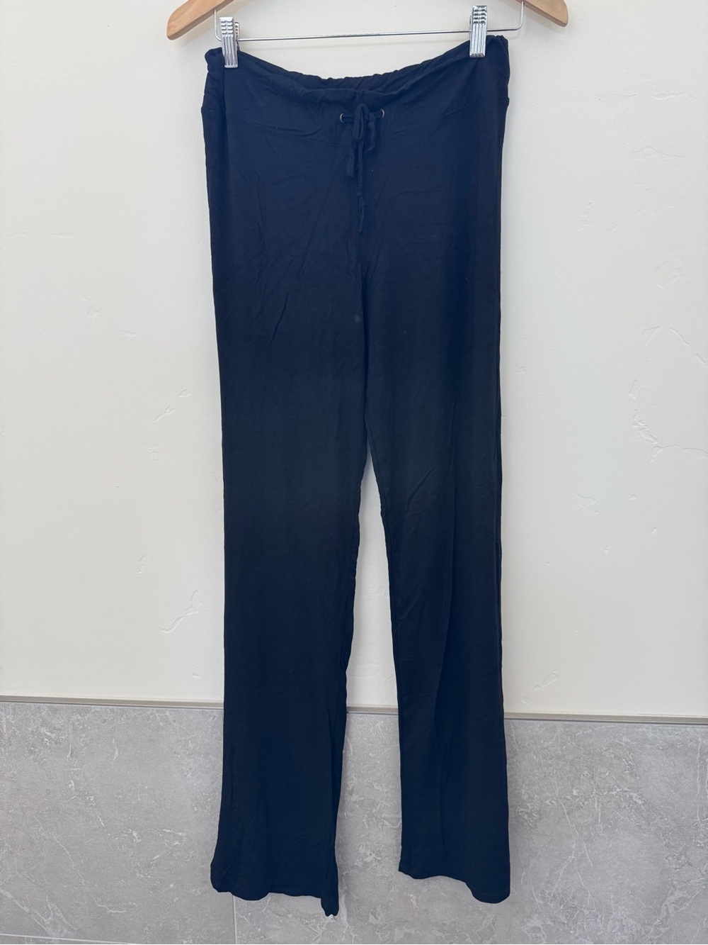 Everyday Black Drawstring Yoga Pants for Women Sz Large